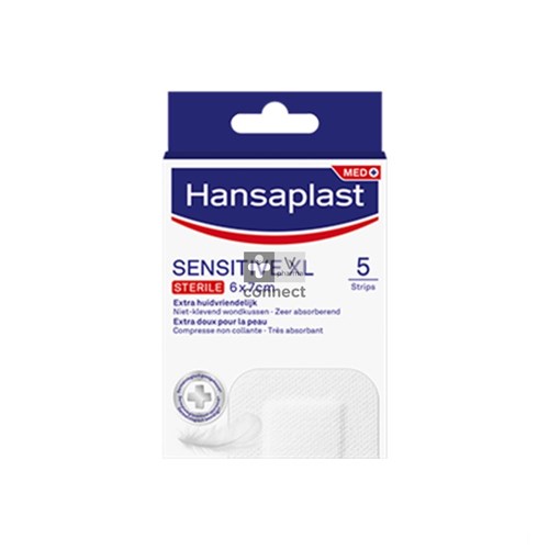 Hansaplast Sensitive  XL 6Cm x 7cm 5 Strips