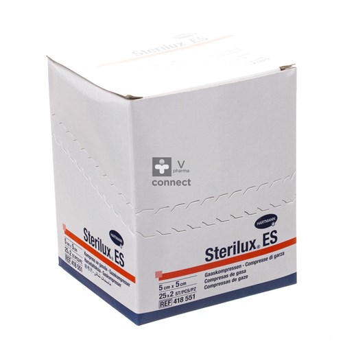 Sterilux Es 5x5cm 8l.st. 25x2 P/s