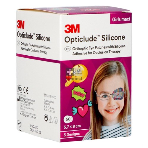 Opticlude 3M Girl Maxi Pansements Oculaires Silicone 50 Pièces