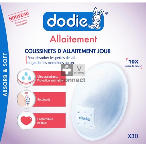 Dodie Coussin Allaitement + Adhésif Jour 30 Pièces