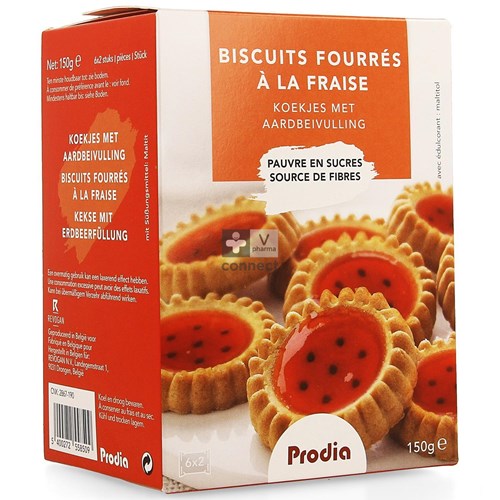 Prodia Biscuits Fourrés Fraise 125 g