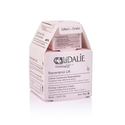 Caudalie Coffret Resveratrol Cachemire 50 ml + Crème Tisane de nuit 15 ml
