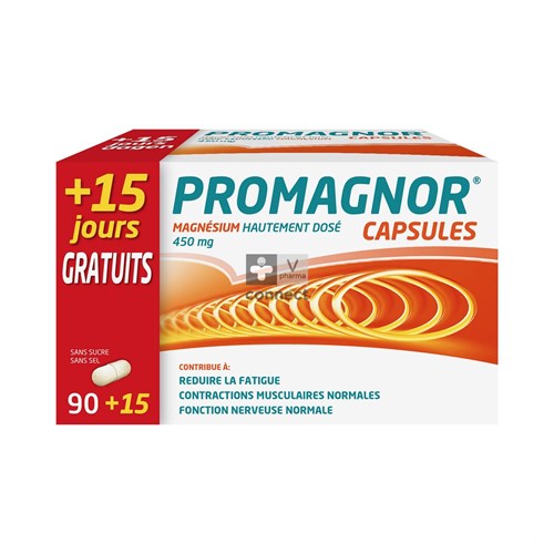 Promagnor 450 mg 90 Capsules + 15 Gratuites