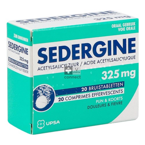 Sedergine 325 mg 20 Comprimés Effervescents