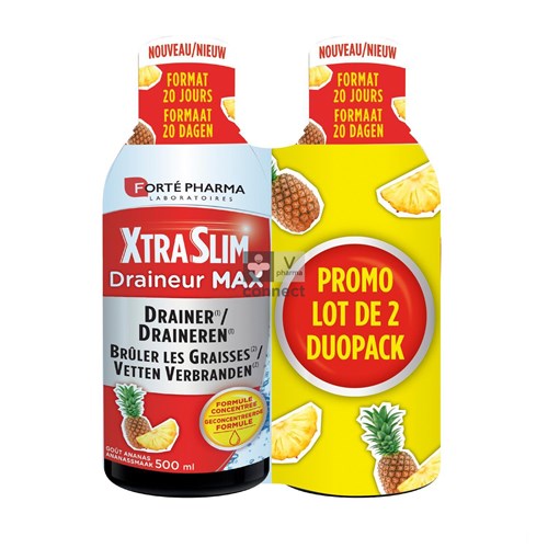 Forte Xtra Slim Draineur Max Duo 2 x 500 ml