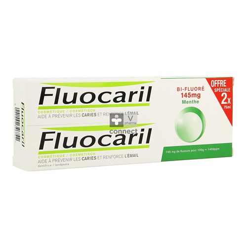 Fluocaril Bi-Fluore 145 Menthe 2 x 75 ml