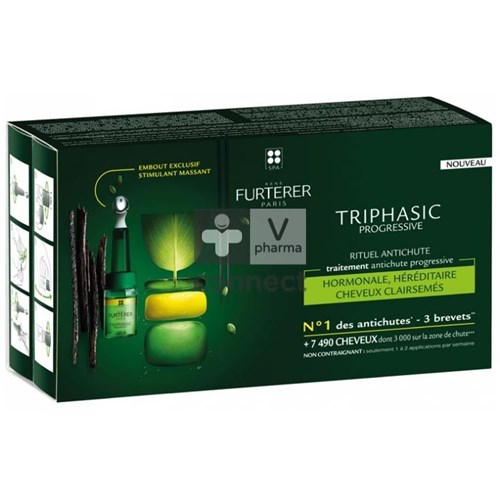 Furterer Triphasic Progressive 8 Flacons + Shampooing 100 ml Offert