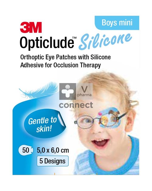 Opticlude 3M Boy Mini Pansements Oculaires Silicone 50 Pièces