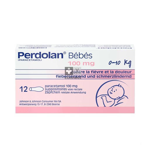Perdolan 100 mg 12 Suppositoires Bébés