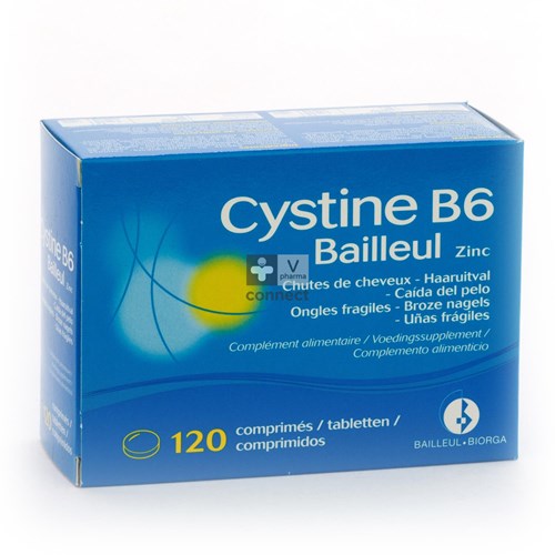 Bailleul Cystine B6 Zinc Chute des Cheveux 120 Comprimés