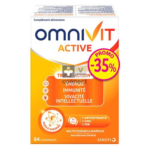 Omnivit Active 84 Comprimés Prix Promo -35%