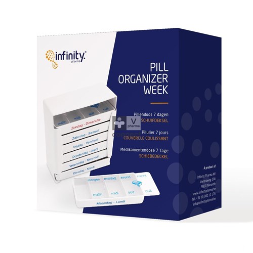 Pill Organizer Pilulier Semaine Couvercle Glissant