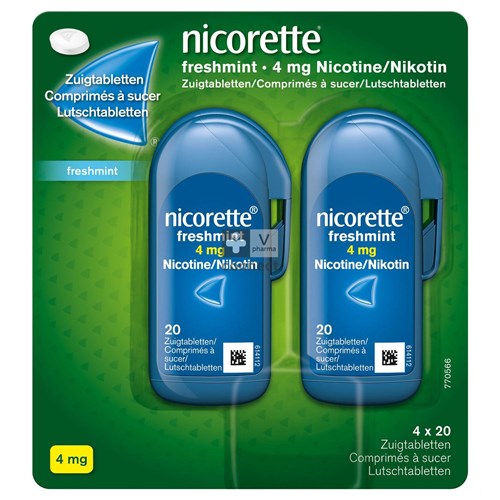 Nicorette Freshmint 4 mg 80 Comprimés à Sucer