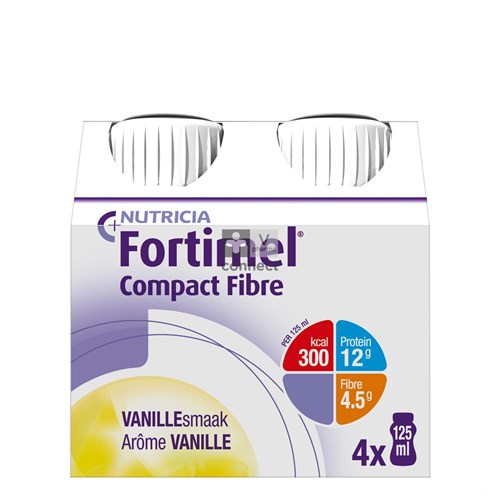 Fortimel Compact Fibre Vanille 125 ml 4 Pièces
