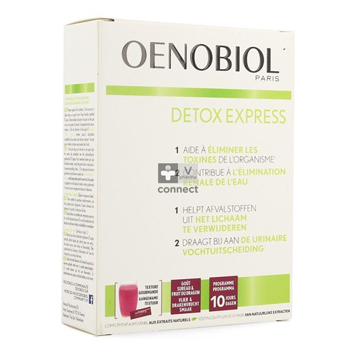 Oenobiol Detox Express Baie de Sureau et Fruit du Dragon 10 Sachets