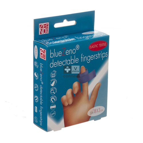 Bluezeno Detectable Fingerstrip 18 x 3 cm  20 Pièces