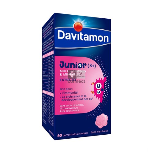 Davitamon Junior Framboise 60 Comprimés