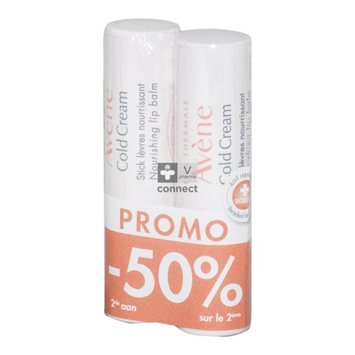 Avene Duo Cold Cream Lipstick 2x4g 2de -50%