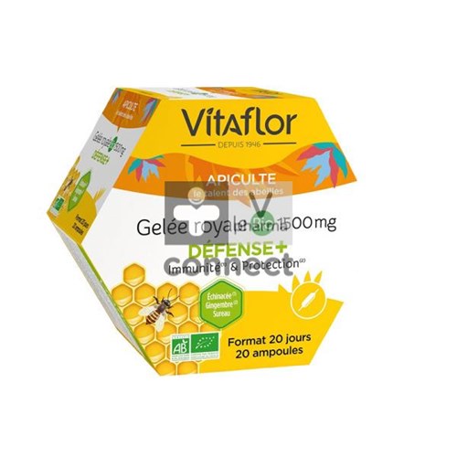 Vitaflor Gelée Royale Bio Defense+ 1500 mg 20 Ampoules