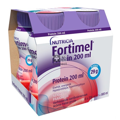 Fortimel Protein Fraise Givree 4 x 200 ml