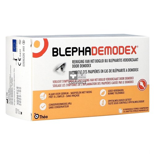 Blephademodex Compresse Nettoyante Yeux  30 Pièces
