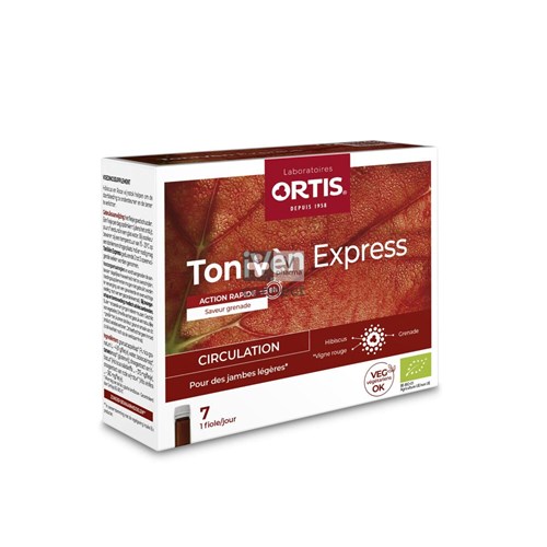 Ortis Toniven Express Bio Sans Alcool Fiole 7 x 15 ml
