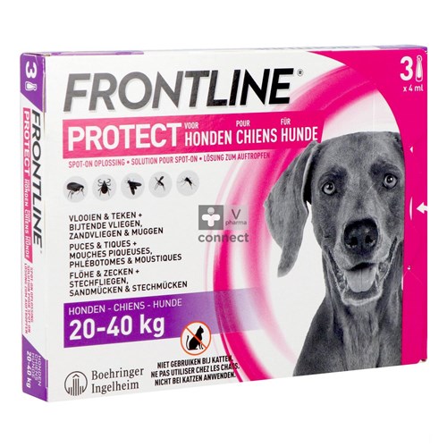 Frontline Protect Spot On Chien  L 3 Pipettes