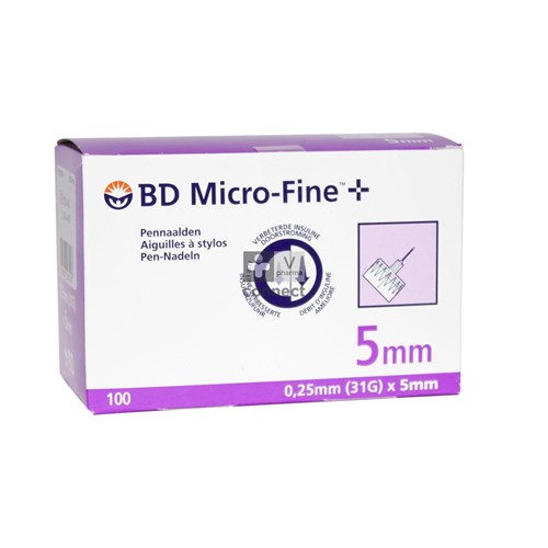 Bd Microfine+ Aiguille Pour Stylo 5 mm 31G Thinwall 100 Pièces (320794)