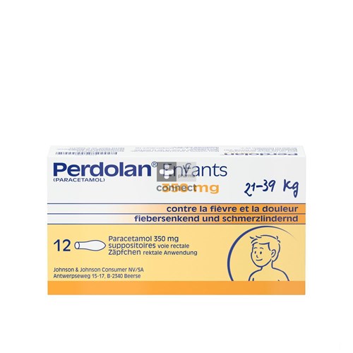 Perdolan 350 mg 12 zetpillen voor kinderen