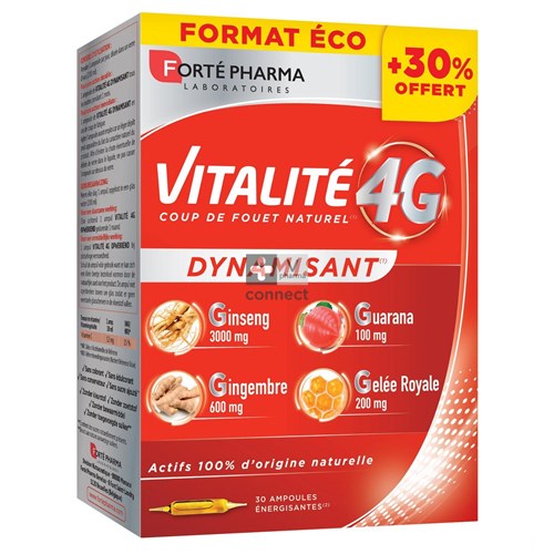 Forte Pharma Vitalite 4G 30 Ampoules Prix Promo