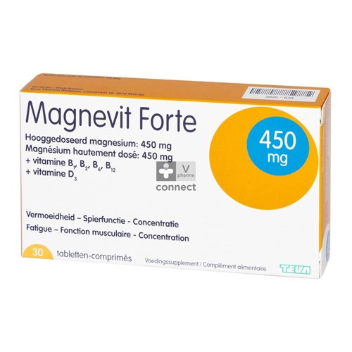 Magnevit Forte 450 mg 30 Comprimés Teva