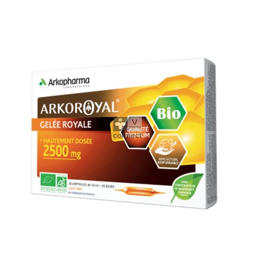 Arkoroyal Gelee Royale Bio 2500 mg 20 Ampoules