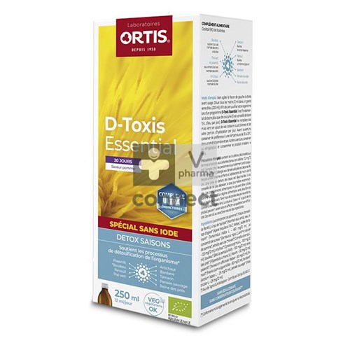 Ortis D Toxis Essential Sans Iode Pommes Bio 250 ml