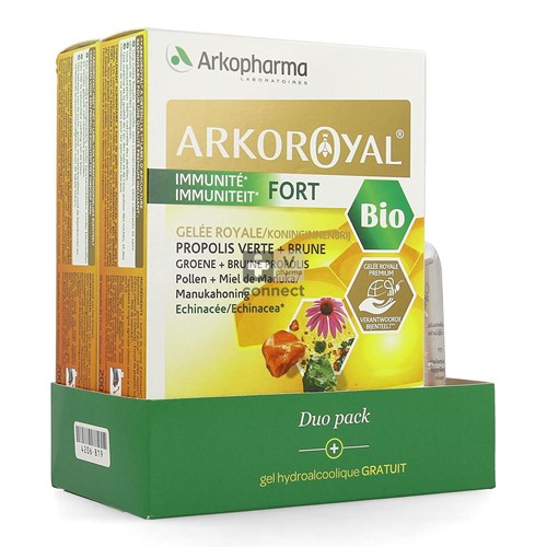 Arkoroyal Immunite Fort Duo Ampoules 20X10ml+Gel Hydroalcoolique 50Ml