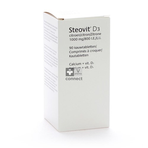 Steovit Forte 1000 mg/ 800 UI 90 kauwtabletten Citroensmaak