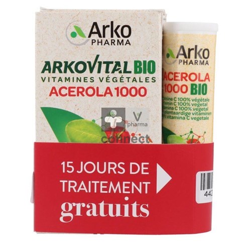 Arkovital Acerola 1000 Bio 30 + 15 Comprimés