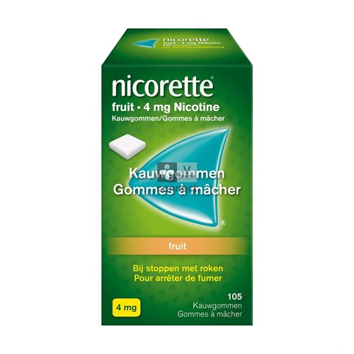 Nicorette Fruit 4 mg Gomme à Macher 105 Pièces