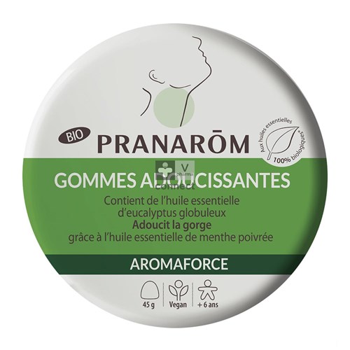 Pranarom Aromaforce Bio Gommes Adoucissantes Eucalyptus 45 g