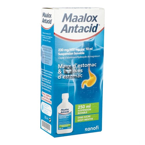 Maalox Antacid Suspension Buvable 250 ml