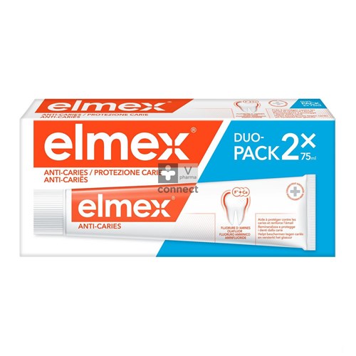 Elmex Anti-Cariës tandpasta 2 x 75 ml Promoprijs