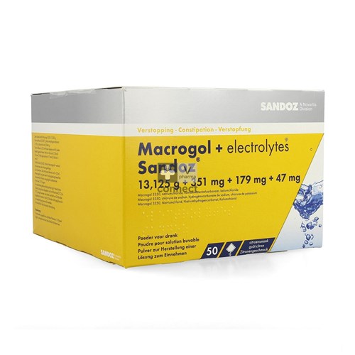 Macrogol + Elektrolyten Sandoz Citroensmaak 50 zakjes