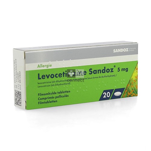 Levocetirizine Sandoz 5mg Comp Enrob. 20 X 5mg