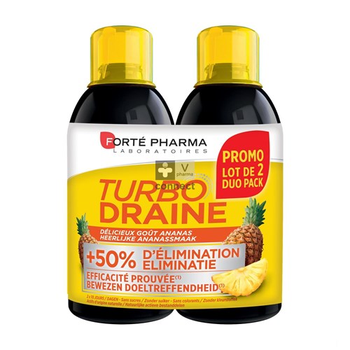 Forte Pharma Turbodraine Ananas 2 x 500 ml Prix Promo
