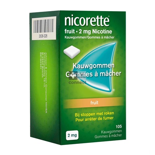 Nicorette Fruit 2 mg Gomme à Macher 105 Pièces