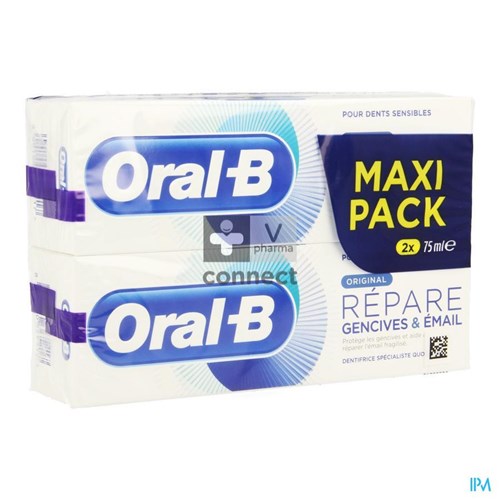 Oral B Repare Genives et Émail Dentifrice 2 x 75 ml Prix Promo
