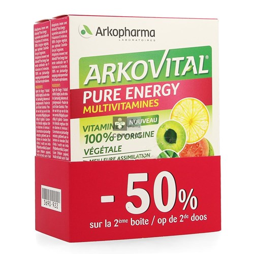 Arkovital Pure Energy 2 x 30 Comprimés Prix Promo