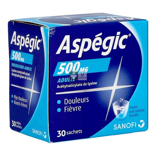 Aspegic Adultes 500 Mg 30 Sachets Poudre