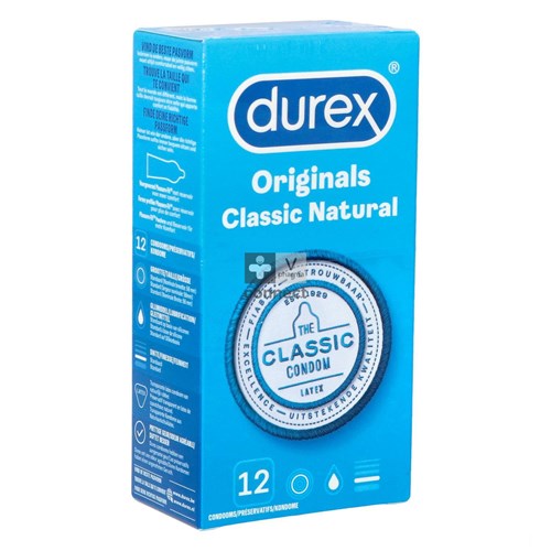 Durex Classic Natural Préservatifs 12 pièces