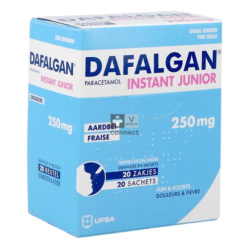 Dafalgan Instant Junior 250 mg Fraise 20 Sachets