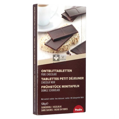 Prodia Tablettes Chocolat Noir Petit Déjeuner 128 g